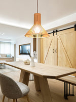 Trumpet Wood Art Pendant Light