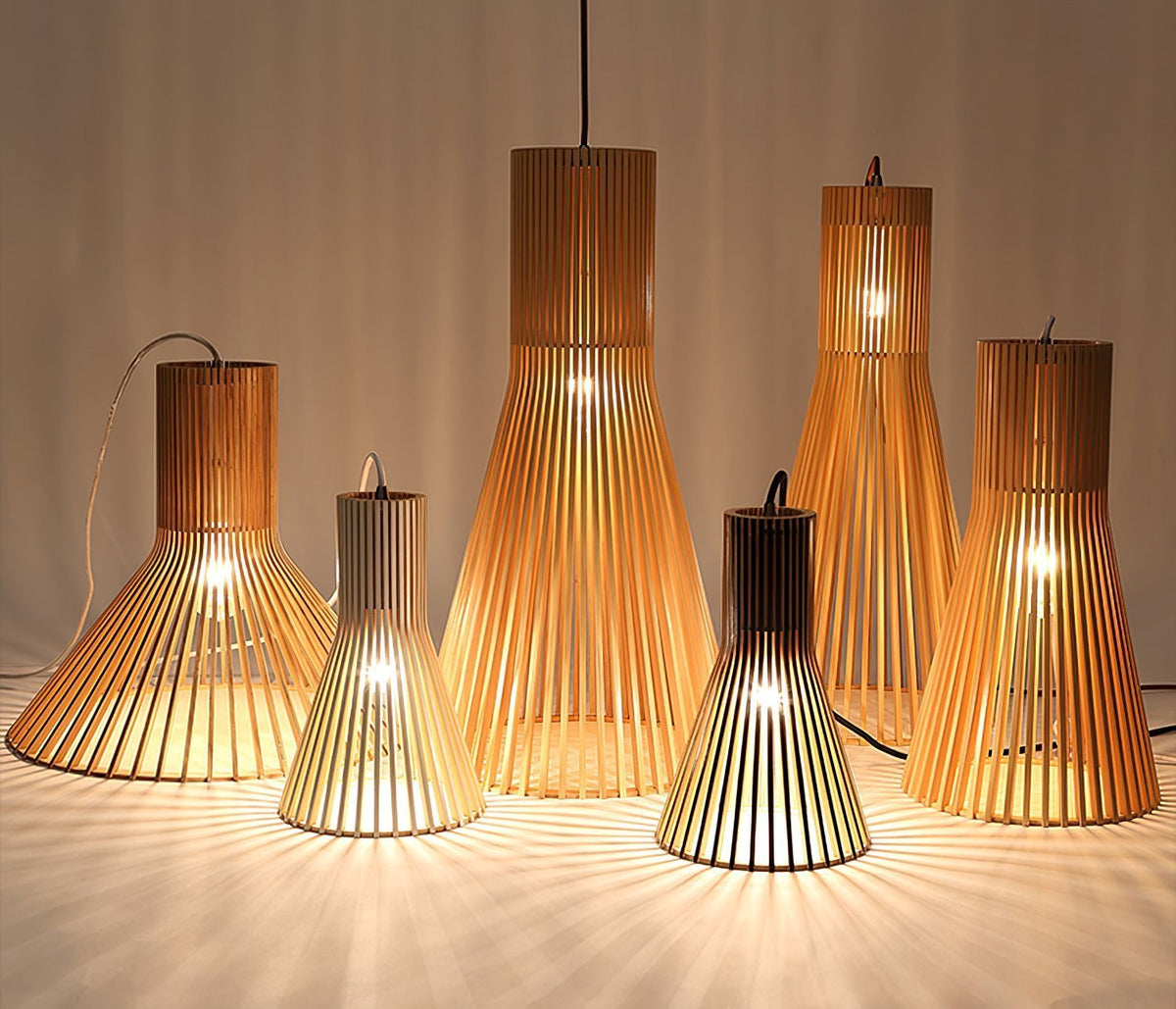 Trumpet Wood Art Pendant Light
