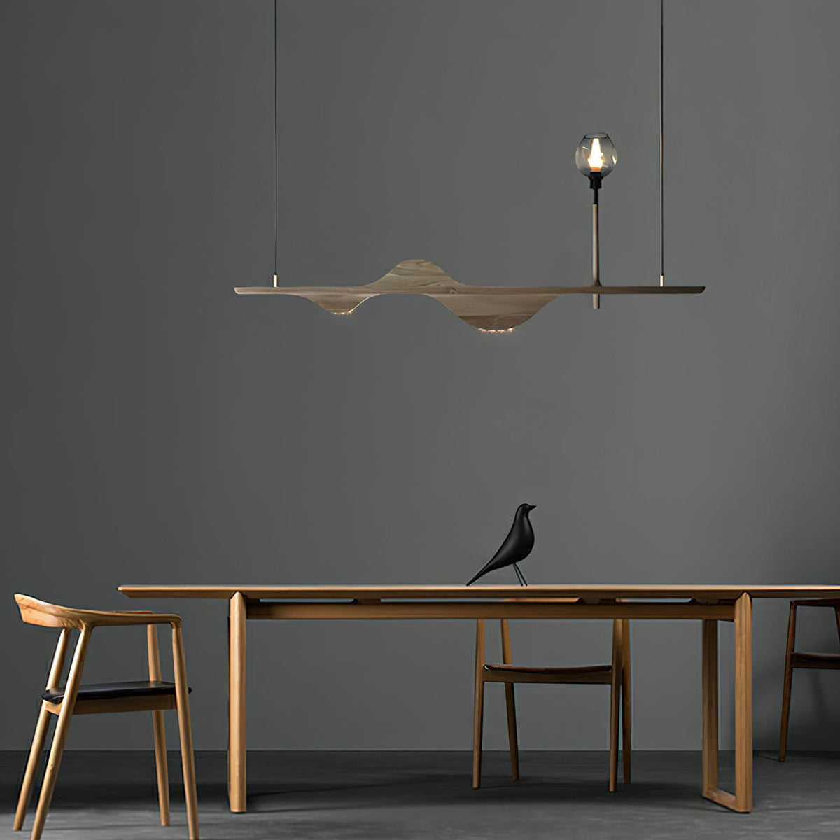 Tsunami Wave Wooden Chandelier for Modern Interiors