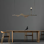 Tsunami Wave Wooden Chandelier for Modern Interiors