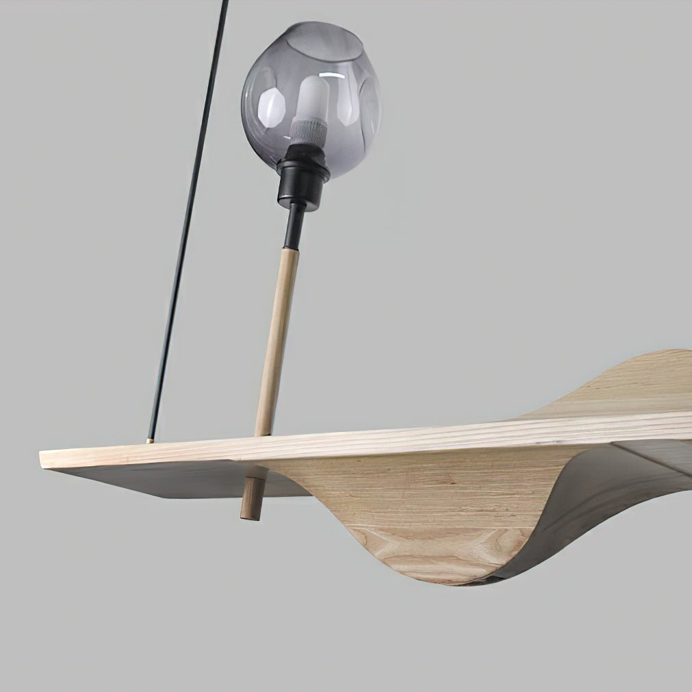 Tsunami Wave Wooden Chandelier for Modern Interiors