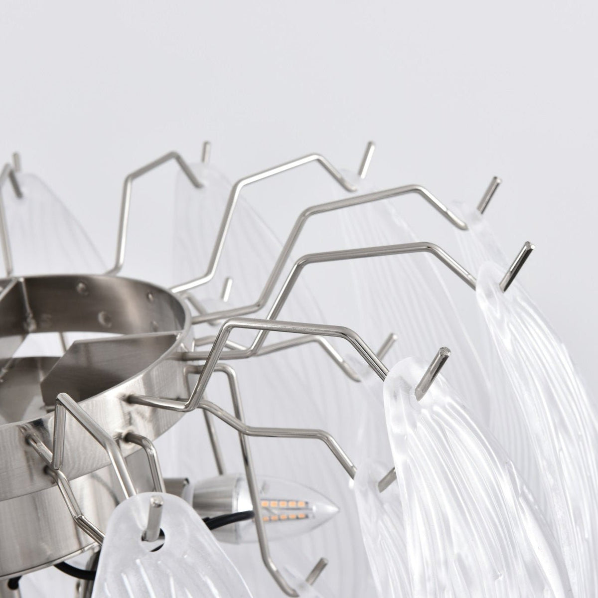Tuliva Hand-Blown Glass Chandelier for Dining Room and Living Room