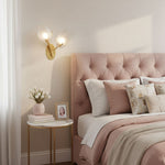 Tulyn Bloom Wall Sconce in Blush Pink Glass and Gold Metal