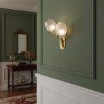 Tulyn Bloom Wall Sconce in Blush Pink Glass and Gold Metal