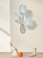 Tulyn Bloom Wall Sconce in Blush Pink Glass and Gold Metal