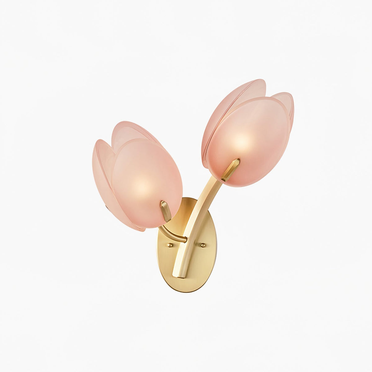 Tulyn Bloom Wall Sconce in Blush Pink Glass and Gold Metal