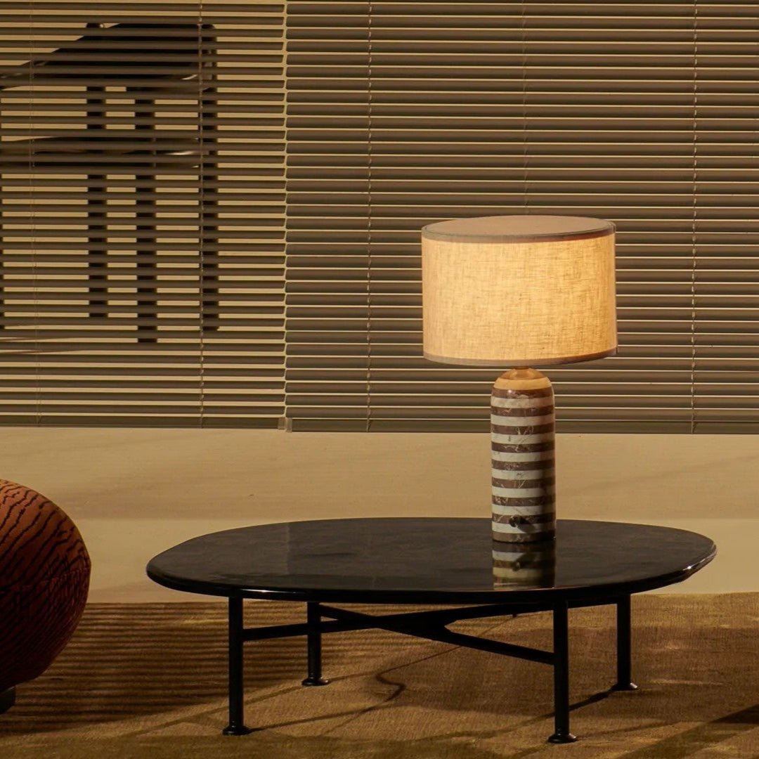Tuxedo Marble Table Lamp – Modern Monochrome Accent Light for Bedroom and Living Room
