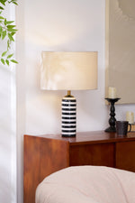 Tuxedo Marble Table Lamp – Modern Monochrome Accent Light for Bedroom and Living Room