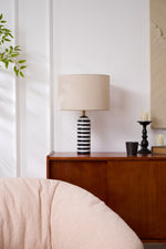Tuxedo Marble Table Lamp – Modern Monochrome Accent Light for Bedroom and Living Room
