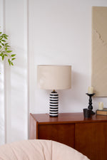 Tuxedo Marble Table Lamp – Modern Monochrome Accent Light for Bedroom and Living Room