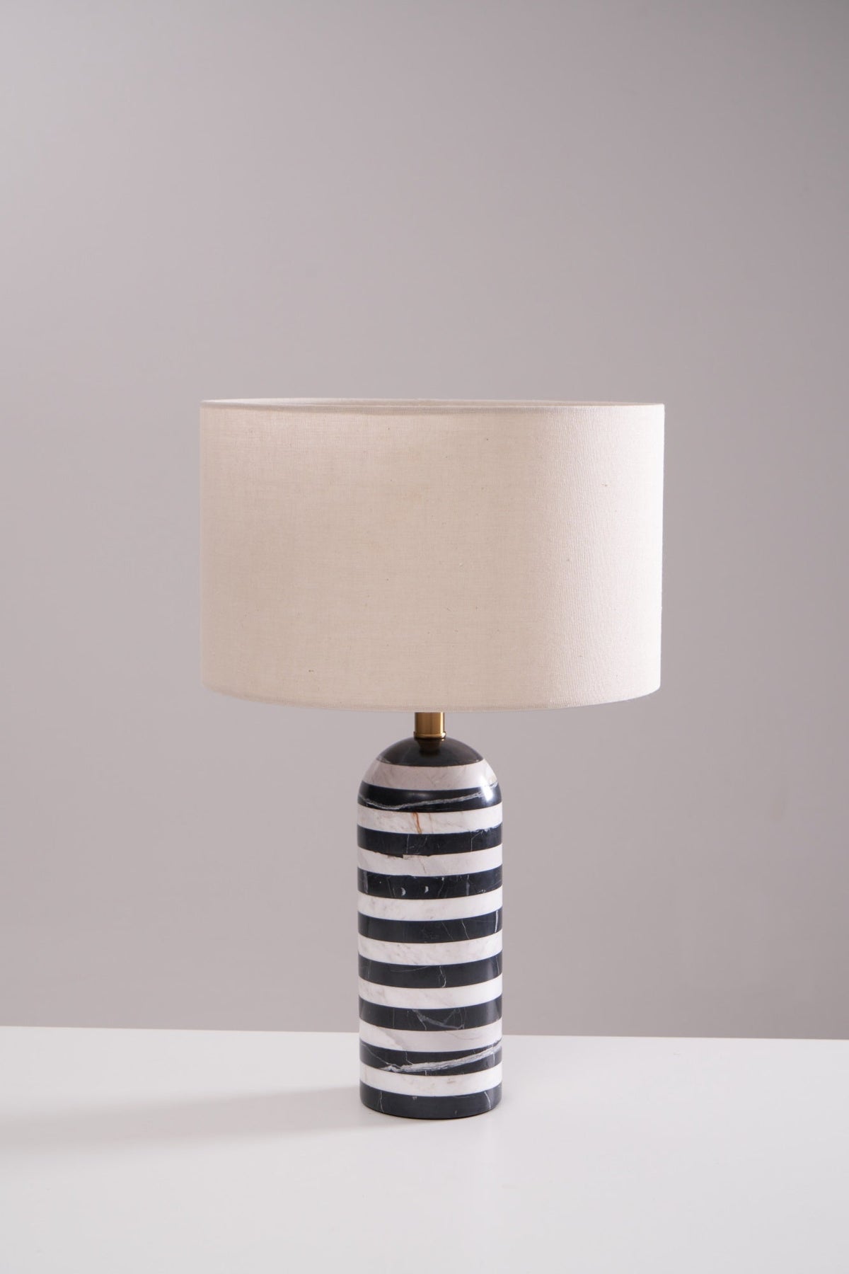 Tuxedo Marble Table Lamp – Modern Monochrome Accent Light for Bedroom and Living Room