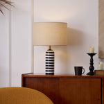Tuxedo Marble Table Lamp – Modern Monochrome Accent Light for Bedroom and Living Room