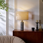 Tuxedo Marble Table Lamp – Modern Monochrome Accent Light for Bedroom and Living Room