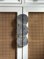 Sculptural Marble Twin-Curve Pull Handle for Cabinetry and Furniture