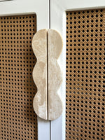 Sculptural Marble Twin-Curve Pull Handle for Cabinetry and Furniture