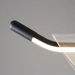 Two Boats Acrylic LED Pendant Light, Linear Modern Chandelier for Kitchen Island and Dining Room