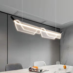 Two Boats Acrylic LED Pendant Light, Linear Modern Chandelier for Kitchen Island and Dining Room