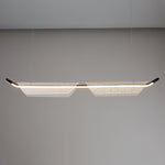 Two Boats Acrylic LED Pendant Light, Linear Modern Chandelier for Kitchen Island and Dining Room