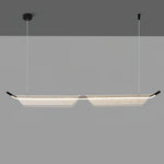 Two Boats Acrylic LED Pendant Light, Linear Modern Chandelier for Kitchen Island and Dining Room