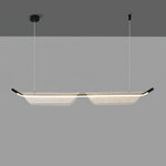 Two Boats Acrylic LED Pendant Light, Linear Modern Chandelier for Kitchen Island and Dining Room