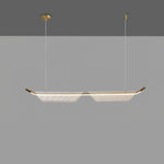 Two Boats Acrylic LED Pendant Light, Linear Modern Chandelier for Kitchen Island and Dining Room