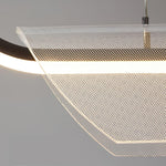 Two Boats Acrylic LED Pendant Light, Linear Modern Chandelier for Kitchen Island and Dining Room