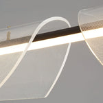 Two Boats Acrylic LED Pendant Light, Linear Modern Chandelier for Kitchen Island and Dining Room