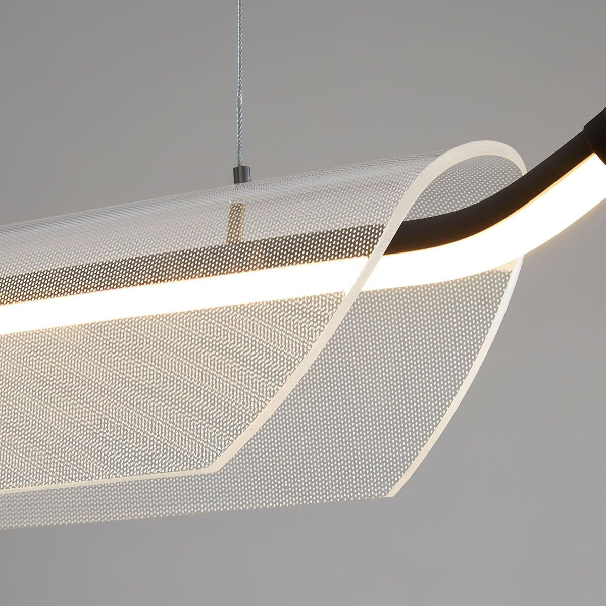 Two Boats Acrylic LED Pendant Light, Linear Modern Chandelier for Kitchen Island and Dining Room