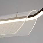 Two Boats Acrylic LED Pendant Light, Linear Modern Chandelier for Kitchen Island and Dining Room
