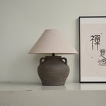 Artisan Ceramic Table Lamp with Linen Shade for Modern Interiors