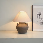 Artisan Ceramic Table Lamp with Linen Shade for Modern Interiors