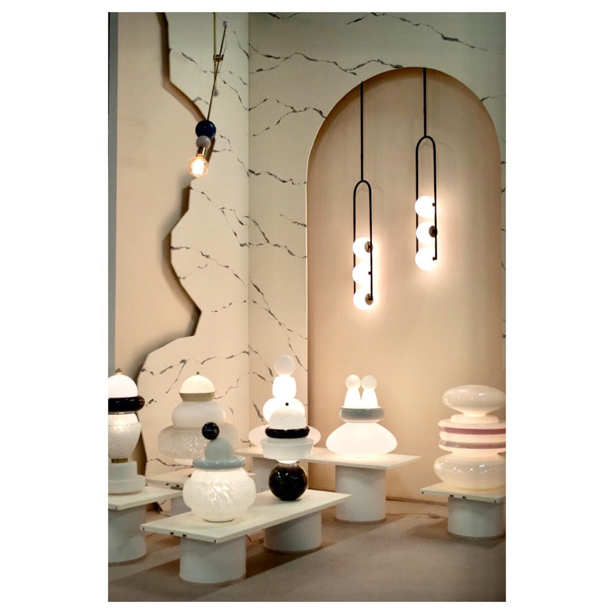 U Pendant Lamp – Modern Minimalist Glass and Iron Hanging Light