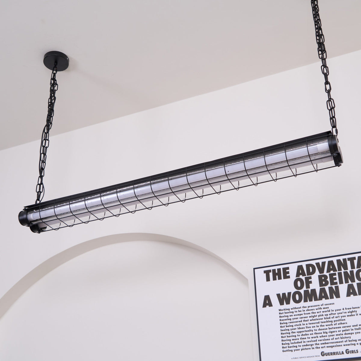 Linear Glass Chandelier with Integrated LED – Modern Kitchen Island Lighting