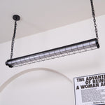 Linear Glass Chandelier with Integrated LED – Modern Kitchen Island Lighting