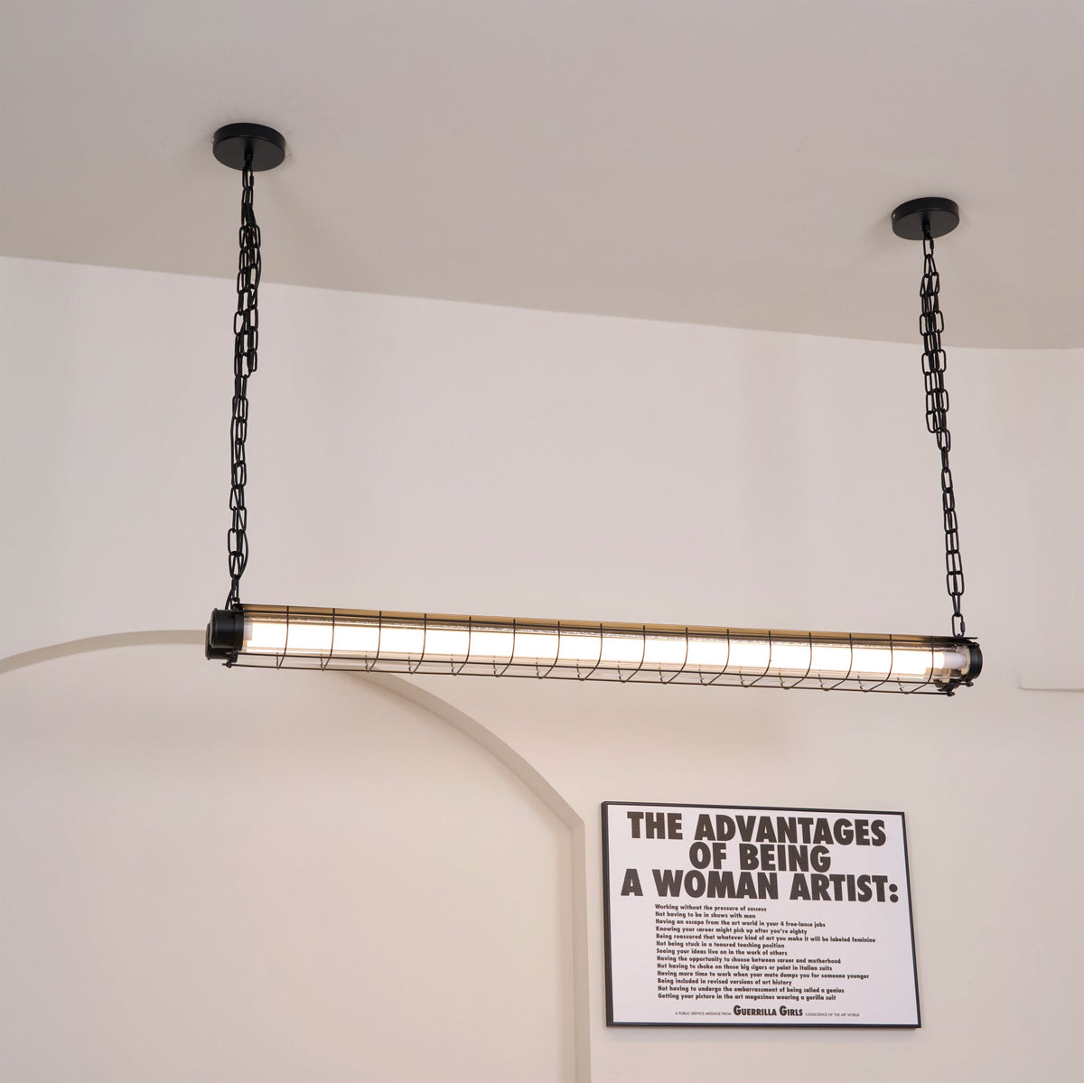 Linear Glass Chandelier with Integrated LED – Modern Kitchen Island Lighting