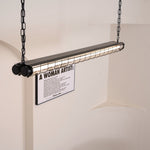 Linear Glass Chandelier with Integrated LED – Modern Kitchen Island Lighting