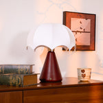 Umbrella Silk Table Lamp – Cordless LED with Walnut Base