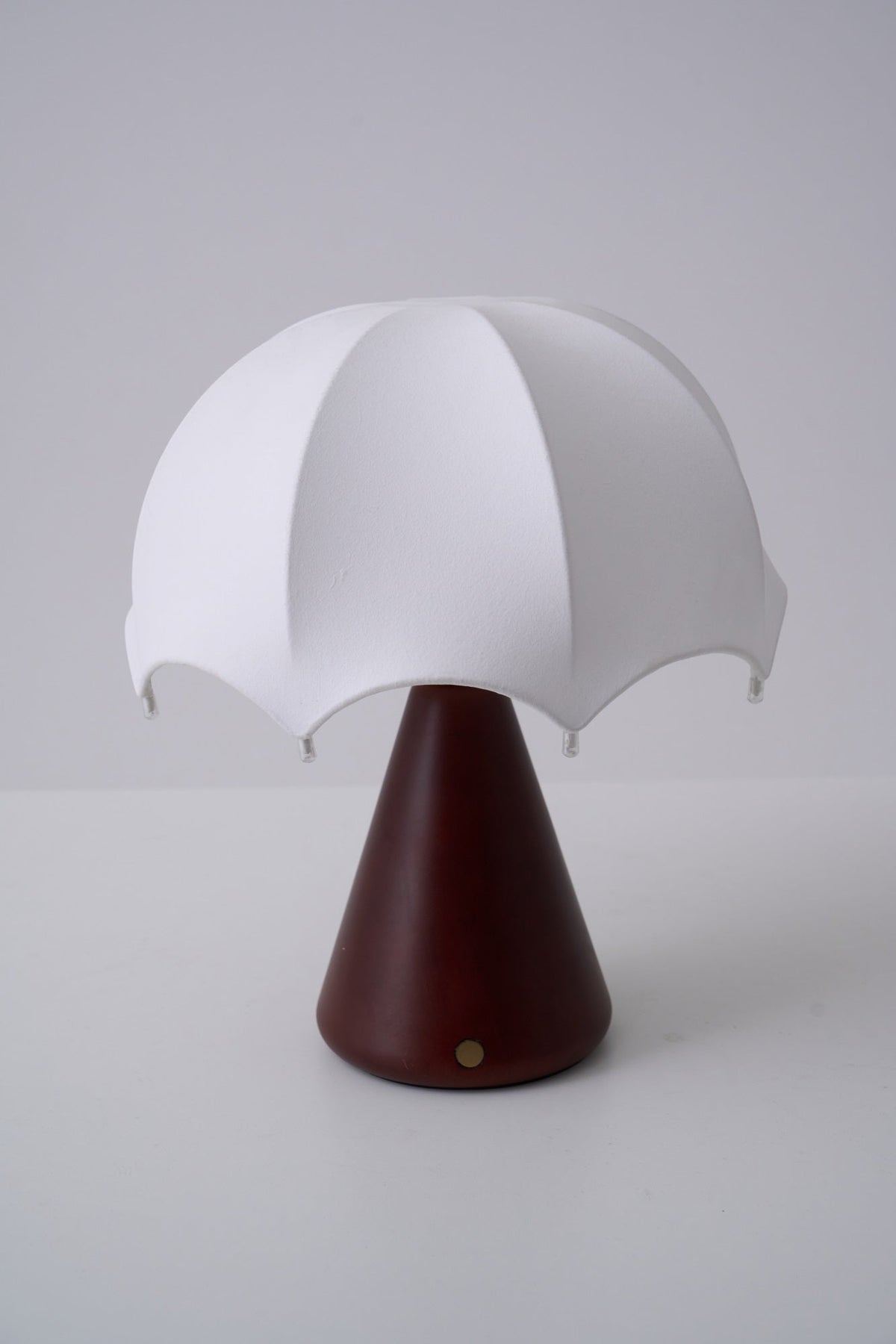 Umbrella Silk Table Lamp – Cordless LED with Walnut Base