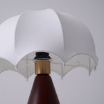 Umbrella Silk Table Lamp – Cordless LED with Walnut Base