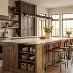 Undara Wave Linear LED Pendant Light in Wood Finish