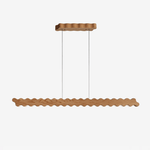Undara Wave Linear LED Pendant Light in Wood Finish