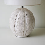 Urchin Sculptural Ceramic Table Lamp with Linen Shade