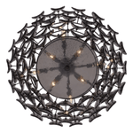 Uroko Glass Disc Chandelier in Warm Brass for Modern Interiors