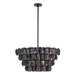 Uroko Glass Disc Chandelier in Warm Brass for Modern Interiors