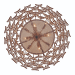 Uroko Glass Disc Chandelier in Warm Brass for Modern Interiors