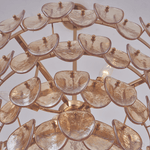 Uroko Glass Disc Chandelier in Warm Brass for Modern Interiors
