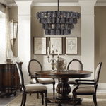 Uroko Glass Disc Chandelier in Warm Brass for Modern Interiors