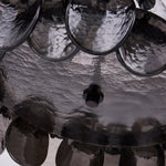 Uroko Glass Disc Chandelier in Warm Brass for Modern Interiors