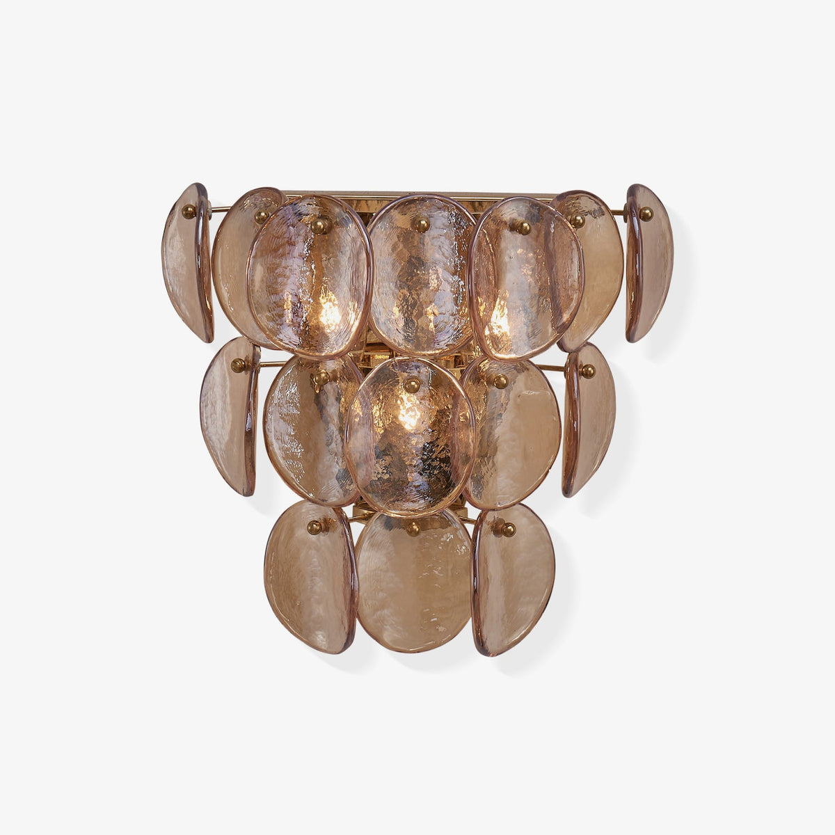 Uroko Wall Sconce in Warm Brass with Glass Discs