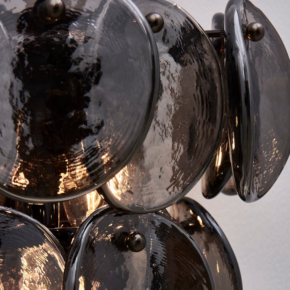 Uroko Wall Sconce in Warm Brass with Glass Discs